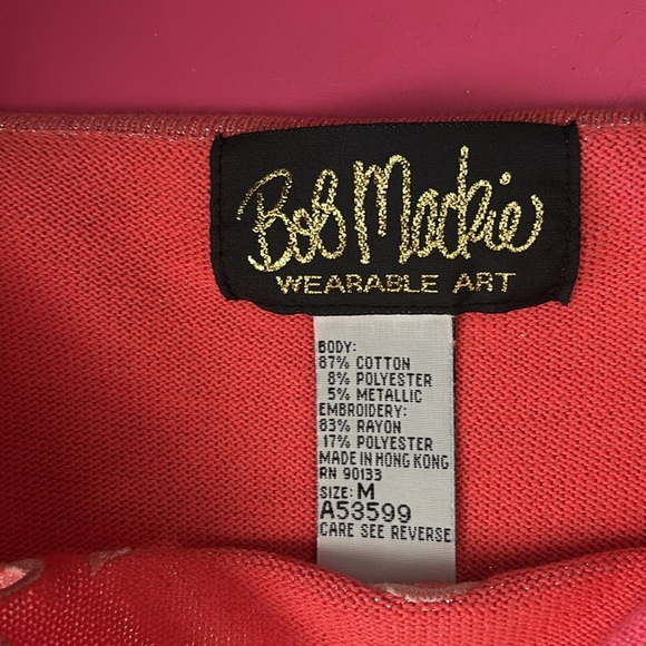 Vintage Bob‎ Mackie Wearable Art Embroidered 3/4th Sleeve Sweater Size Medium - Picture 6 of 6